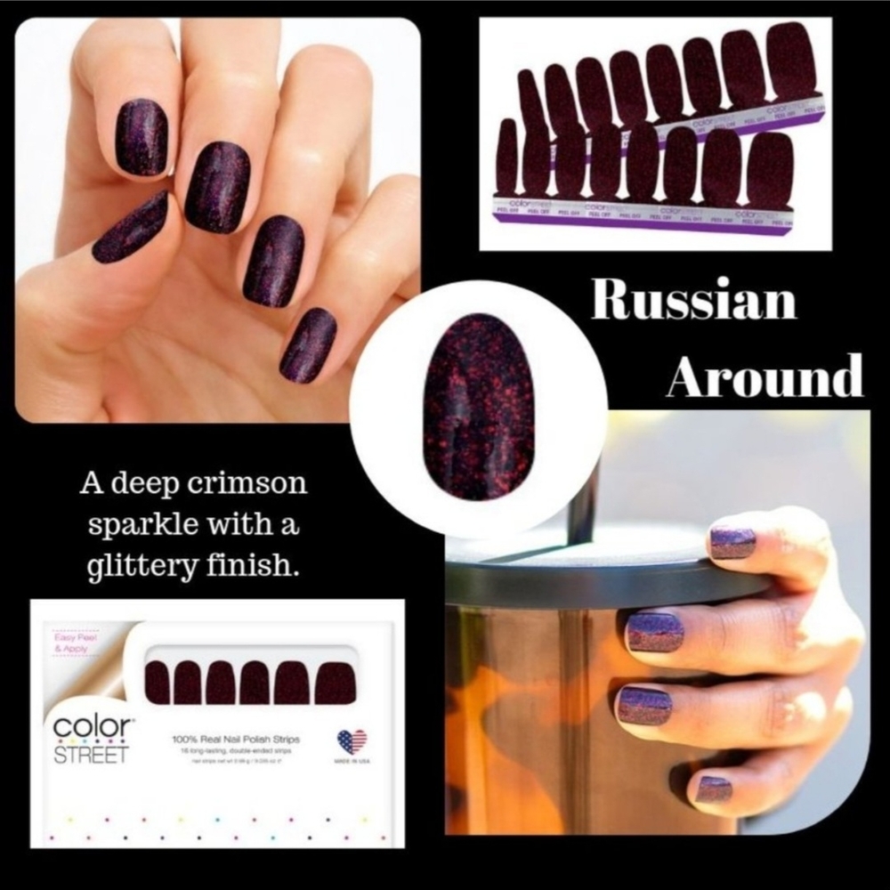 Color Street Russian Around Nail Strips - Deep Crimson